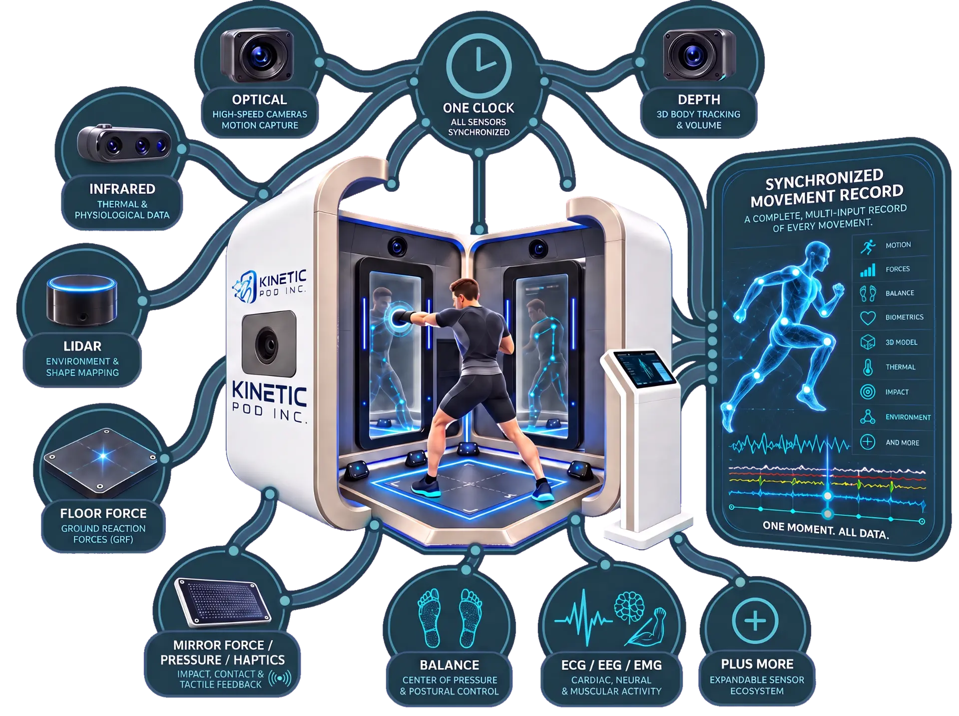 Pod sensor ecosystem concept: synchronized movement record